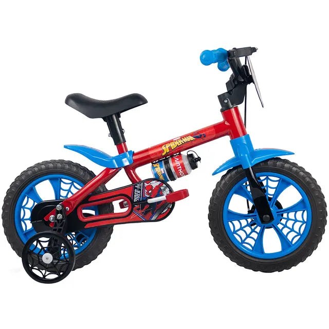 Bicicleta Infantil Masculina Nathor Spider Man Aro 12” Freio Tambor Vermelho/Azul