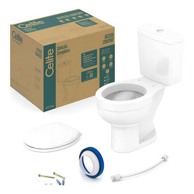 Vaso Sanitário Caixa Acoplada Ecoflush Saveiro Branco Celite