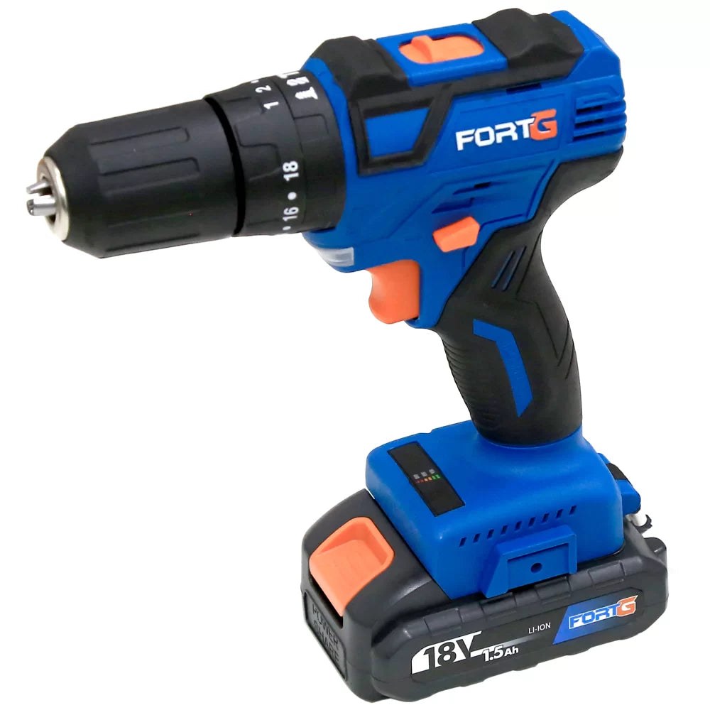 Furadeira e Parafusadeira de Impacto Brushless FORTGPRO FG3006 18V Li-Ion 45Nm 1/2 Pol. com Bateria e Carregador Bivolt